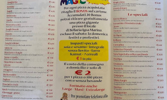 Magic Pizza menu