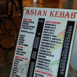 Asian Kebab menu