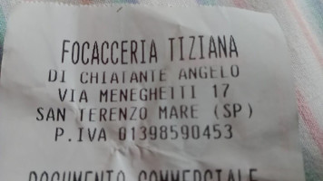 Focacceria Tiziana menu
