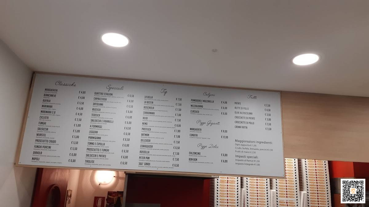 360 Gradi Pizzeria Carte