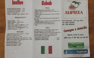 Alipizza menu