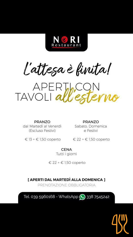 Nori Restaurant Carta