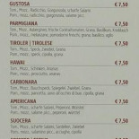 Pizza One Carta