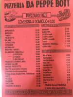 Peppe Bott menu