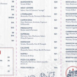 Very Vintage Pizza Carte