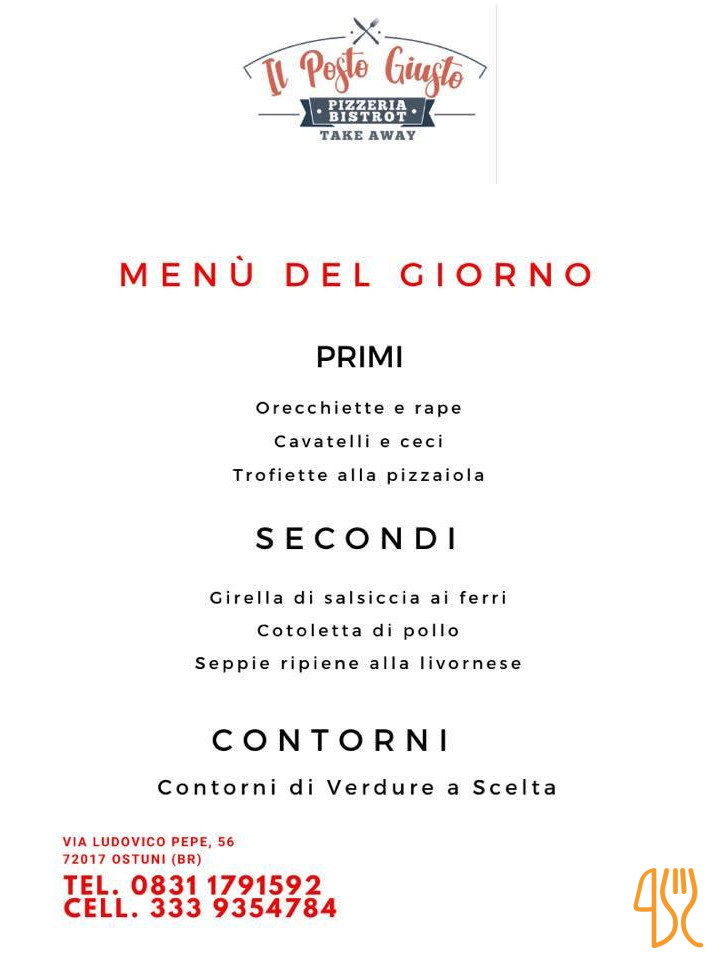 Il Posto Giusto Speisekarte