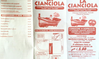 La Cianciola Pizzeria (benny's) menu