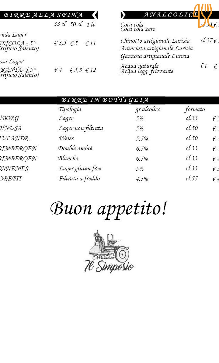 Norcineria Il Simposio Speisekarte