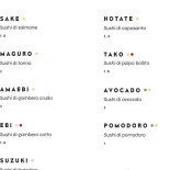 Banshi Sushi Pordenone Carta