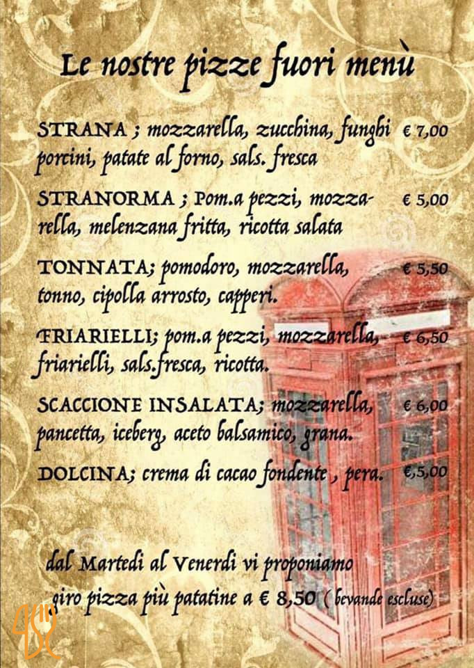 Pizzeria D’asporto The Beatles Carte
