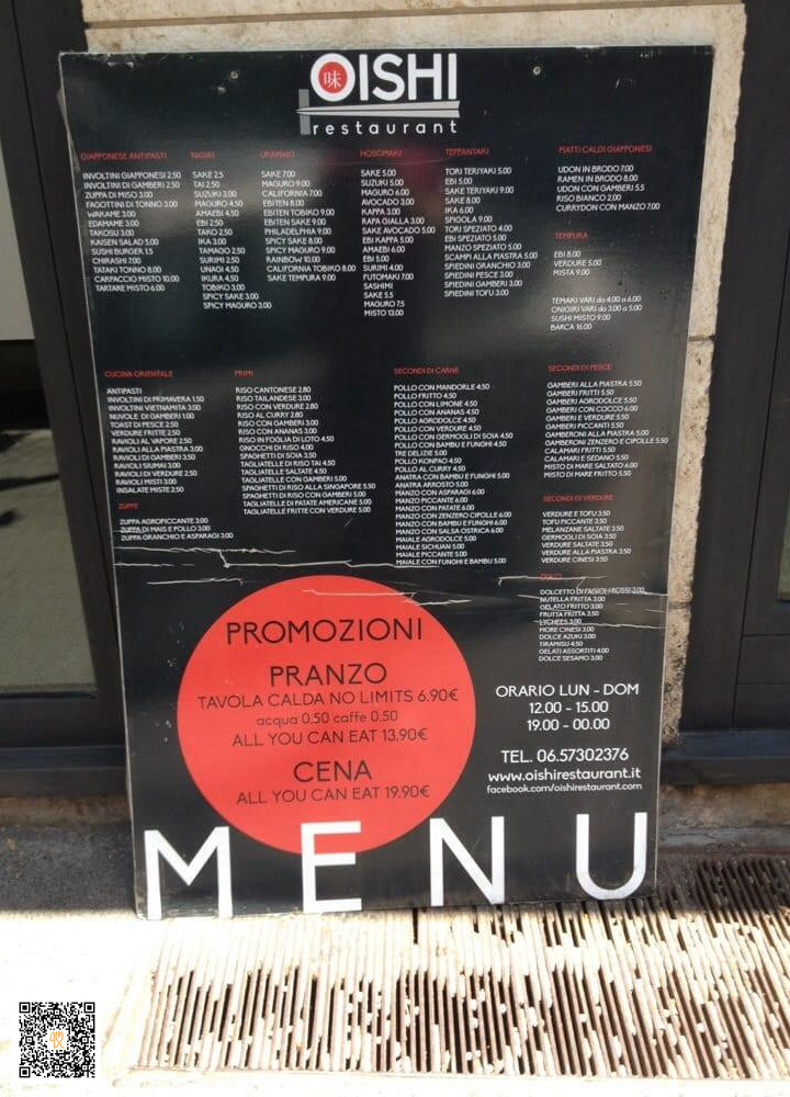 Oishi Sushi Carta