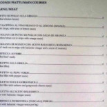 Da Trani Rome menu