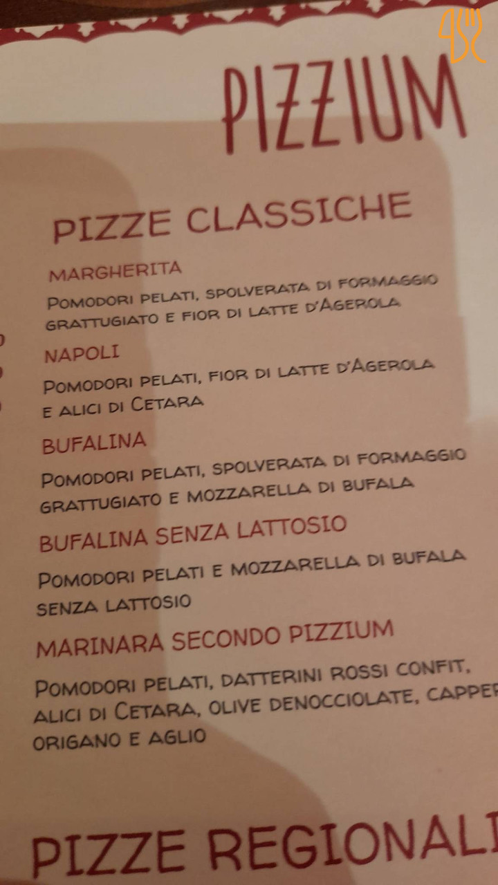 Pizzium Salerno Carte