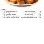 Shanghai menu