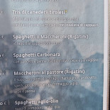 Hahnspielhütte Rifugio Gallo Cedrone menu