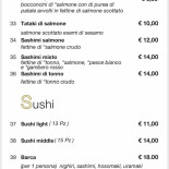 Tokyo menu