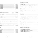 Tokyo menu