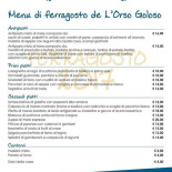 L'orso Goloso menu