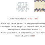 Cacciatori menu