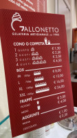 Gelateria Gallonetto menu