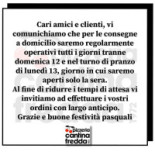 Pizzeria Cantina Fredda Carta