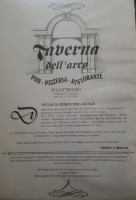 Taverna Dell'arco menu