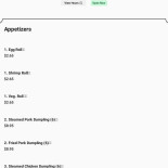 La Serra menu