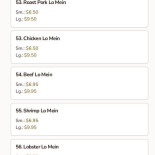 Grillo Menu