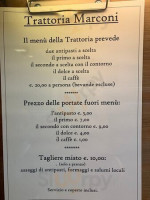 Trattoria Marconi menu