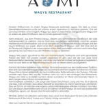 Aomi Wagyu Carte