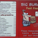 Big Burger Carte