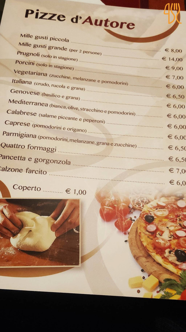 Pizzeria L'orchidea Carte
