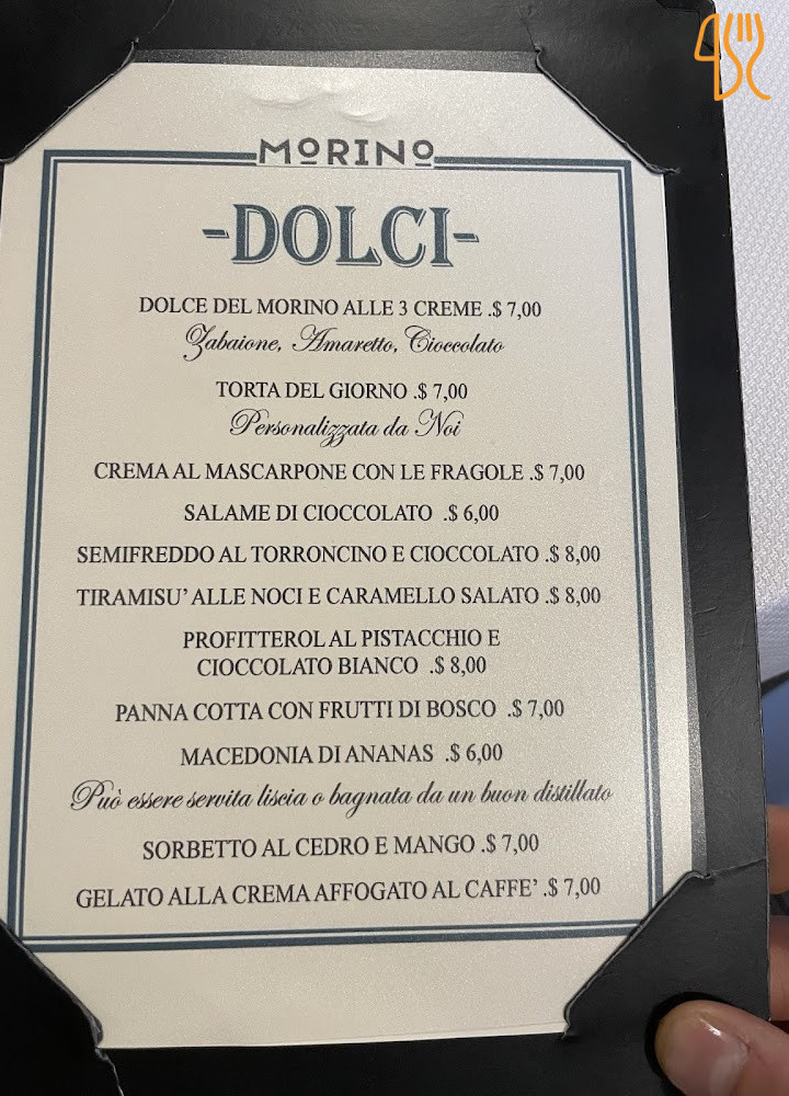 Osteria Del Morino Carte