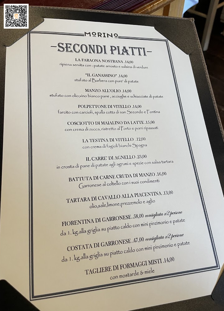 Osteria Del Morino Carte