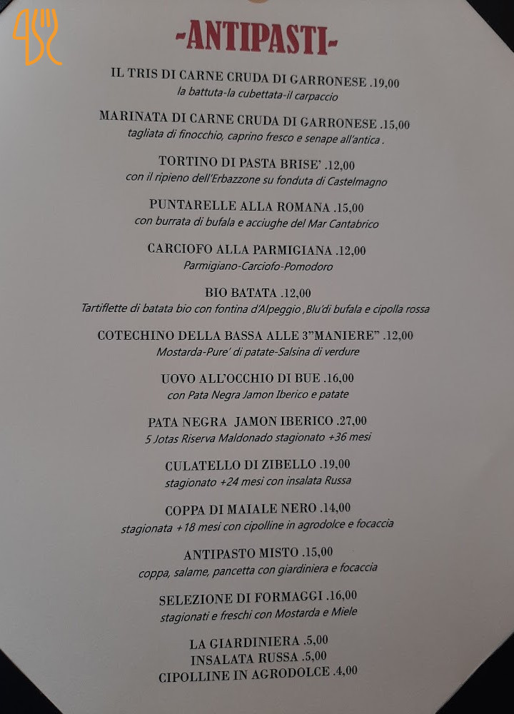 Osteria Del Morino Carte