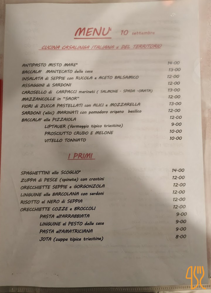 Osteria De Scarpon Carte
