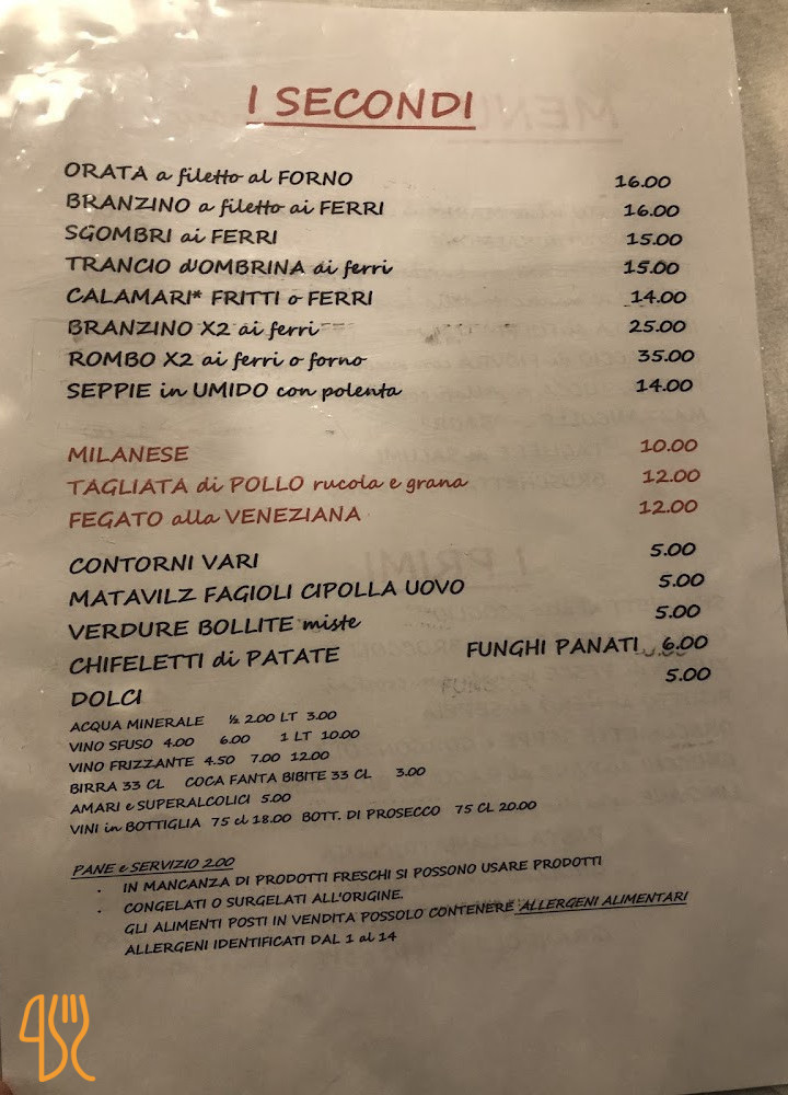 Osteria De Scarpon Carte