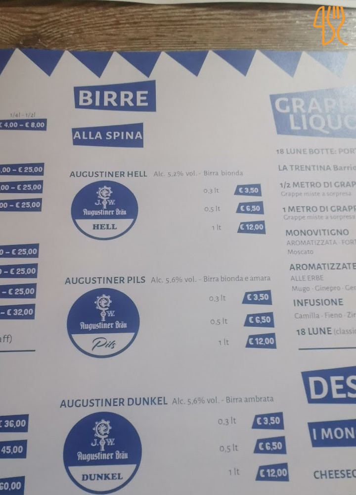 Bagat Pinzolo Drink, Food Pizza Carta