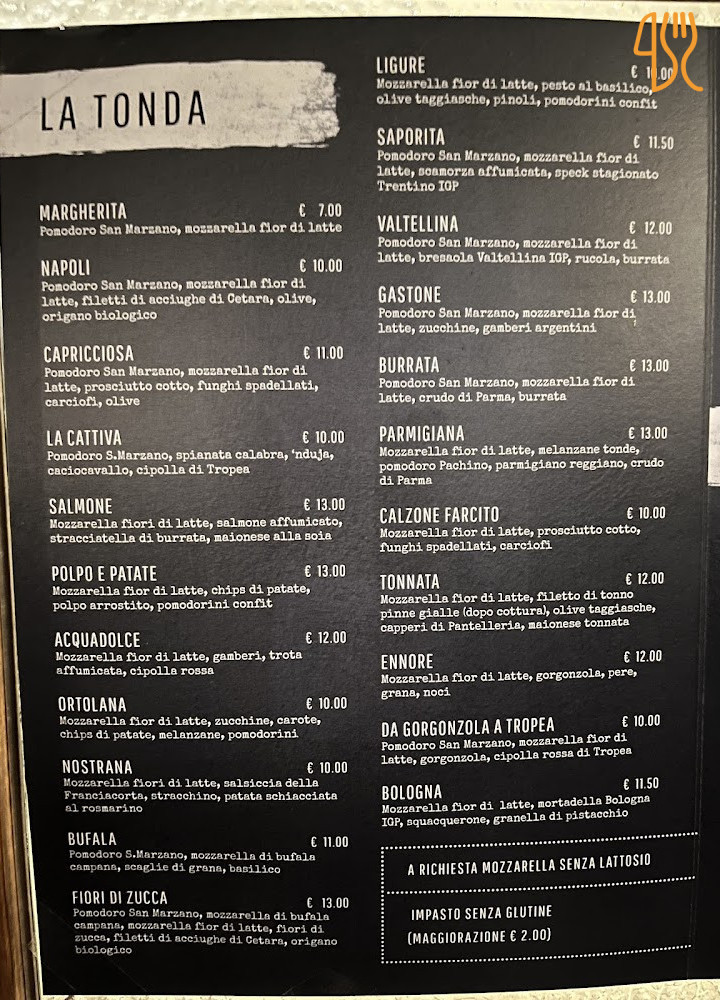 Pizzeria Con Cucina Da Sandro Carta