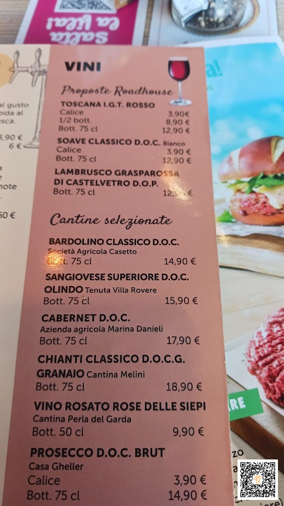 Roadhouse Curno Carta