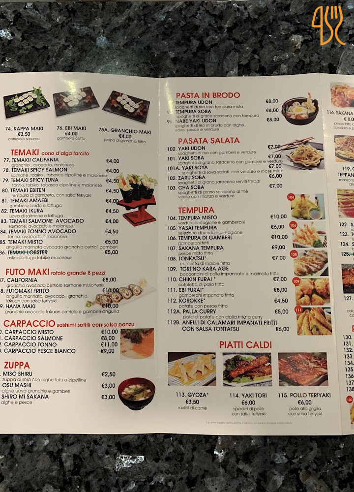 Giapponese Osaka Speisekarte