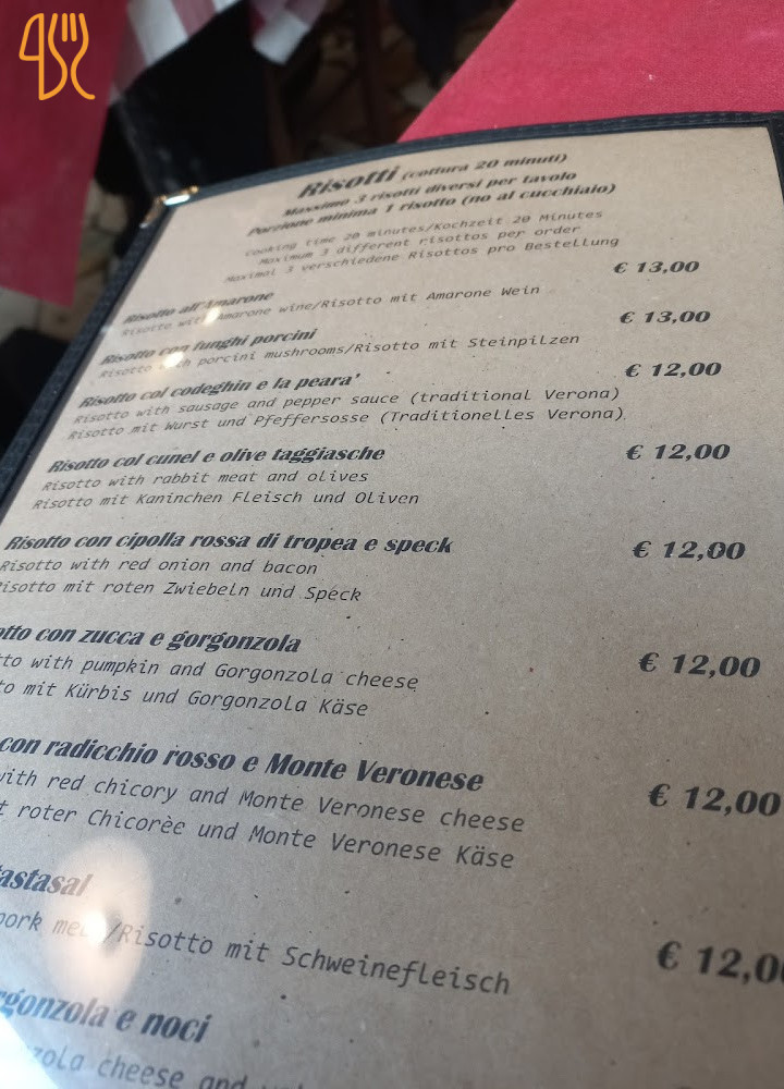Tre Risotti Trattoria Carte