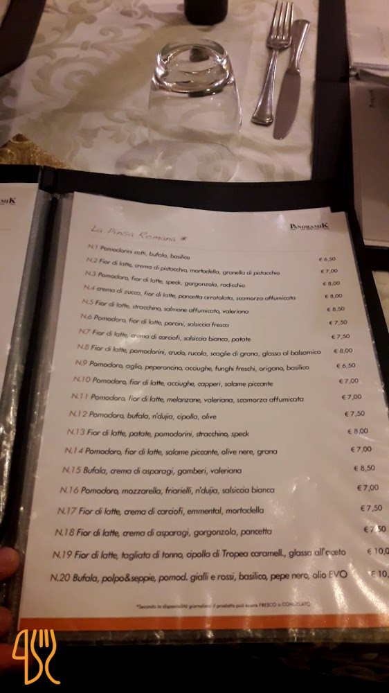Panoramik Pizzeria B&b Speisekarte