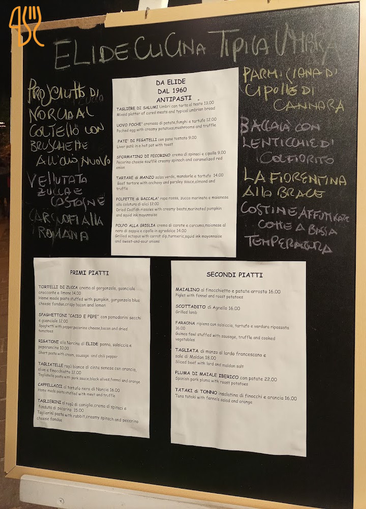 Trattoria Da Elide Carte