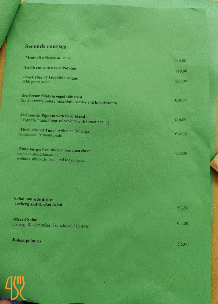 Osteria 203 Speisekarte