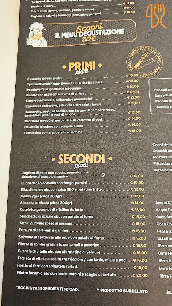 Fornaro Speisekarte