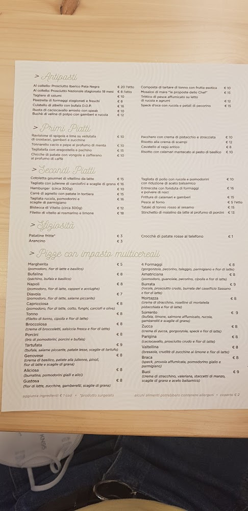 Fornaro Speisekarte
