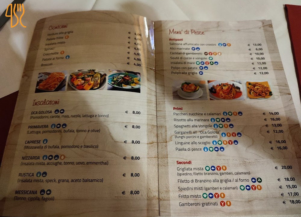 Pizzeria Oca Golosa Carte
