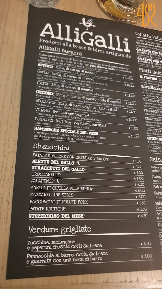 Alligalli Speisekarte