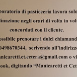 Pasticceria Artigianale Manicaretti Et Cetera Carte